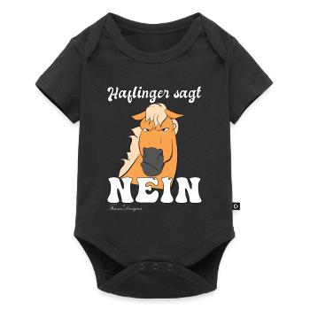 Haflinger sagt Nein schlechte Laune Pferd lustiges - Baby Premium Kurzarmbody - Schwarz - Vorne