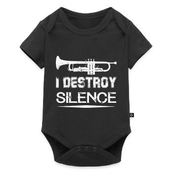 i destroy silence trombone tee shirt - Body à manches courtes Premium Bébé - noir - Devant