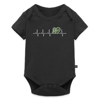Vegan with heartbeat - Baby Premium short-sleeve bodysuit - black - Front
