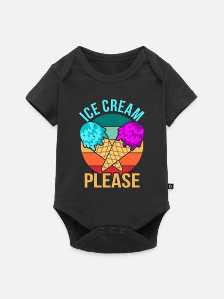 Eiscreme - Baby Premium Kurzarmbody - Schwarz