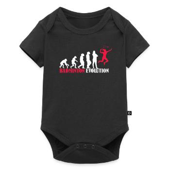 Badminton Evolution Design als Geschenk - Baby Premium Kurzarmbody - Schwarz - Vorne
