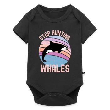 Stop Hunting Whales - Baby Premium short-sleeve bodysuit - black - Front