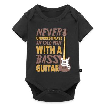 Never Underestimate An Old Man With A Bass Guitar - Baby Premium Kurzarmbody - Schwarz - Vorne