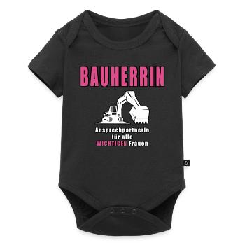 Bauherrin - Baby Premium Kurzarmbody - Schwarz - Vorne