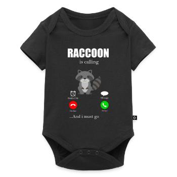 Raccoon Racoon animal gift ferret marten - Baby Premium short-sleeve bodysuit - black - Front