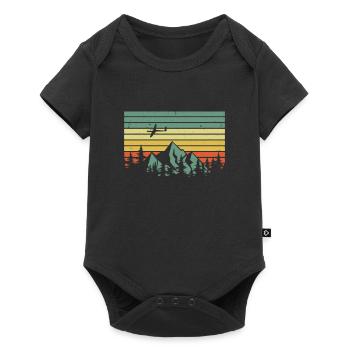 Vintage Glider Pilot Mountains Retro Gliding Pilot - Baby Premium short-sleeve bodysuit - black - Front