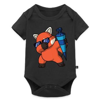 Cute red Panda Dabbing Pajama costume - Baby Premium short-sleeve bodysuit - black - Front
