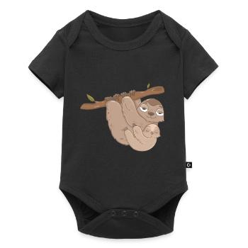 Paresseux Mère Avec enfant ou frères et sœurs Bébé - Body à manches courtes Premium Bébé - noir - Devant