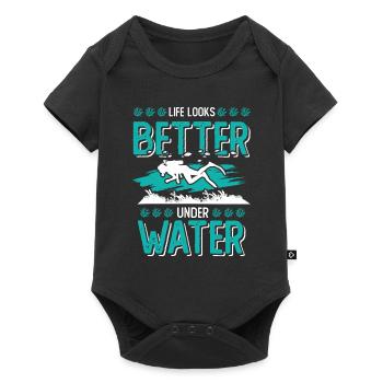 diving under water - Baby Premium short-sleeve bodysuit - black - Front
