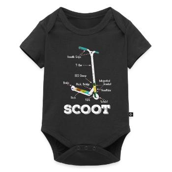 Stuntcooter Roller - Scooter im Detail - Baby Premium Kurzarmbody - Schwarz - Vorne