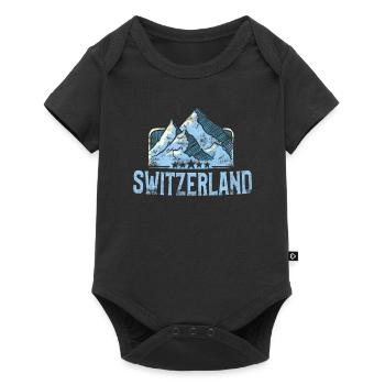 Montagnes suisses et Alpes Suisses - Body à manches courtes Premium Bébé - noir - Devant