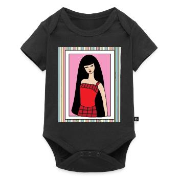 Poupée rétro coloré - Body à manches courtes Premium Bébé - noir - Devant