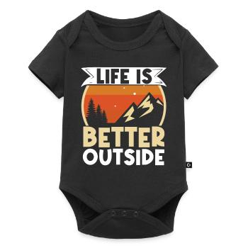 Hiking, nature, outdoor, forest, camping, - Baby Premium short-sleeve bodysuit - black - Front