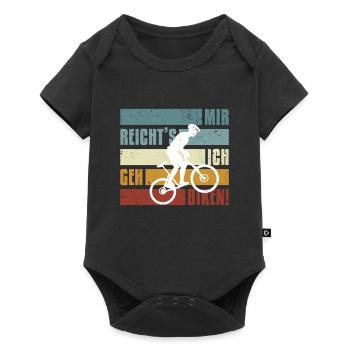 E-Bike, E-MTB, Mir reicht's ich geh biken - Baby Premium Kurzarmbody - Schwarz - Vorne