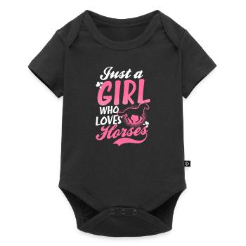 Horse Riding Girl Who Loves Horses - Baby Premium short-sleeve bodysuit - black - Front