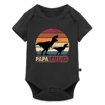 Papa Saurus Dinosaures Familles Dino Papasaurus - Body à manches courtes Premium Bébé - noir - Devant