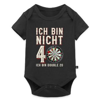 Ich Bin Nicht 40 Double 20 Dart Dartspieler Motiv - Baby Premium Kurzarmbody - Schwarz - Vorne