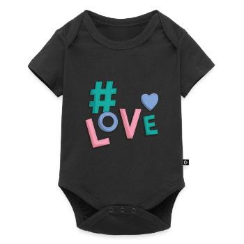 Love Heart Spread The Love Hashtag - Body à manches courtes Premium Bébé - noir - Devant