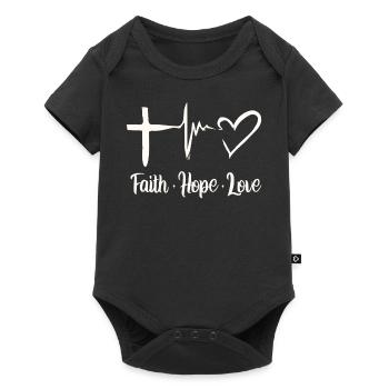 Verse biblique, Dieu chrétien, prière - Body à manches courtes Premium Bébé - noir - Devant