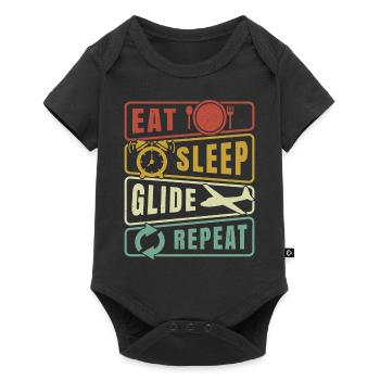 Eat Sleep Glide Repeat Glider Pilot Gliding Flight - Body à manches courtes Premium Bébé - noir - Devant