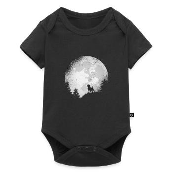 Beagle dog dogs dog motif dogs full moon - Baby Premium short-sleeve bodysuit - black - Front