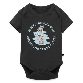 Always Be Yourself Tiger Cadeau - Body à manches courtes Premium Bébé - noir - Devant