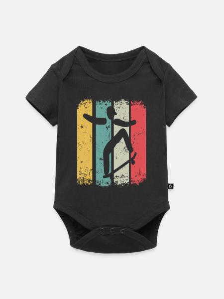 Retro Skateboarder Skateboard Skater Skateboarding - Baby Premium Kurzarmbody - Schwarz