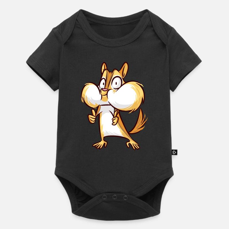 Eichhörnchen - Baby Premium Kurzarmbody - Schwarz