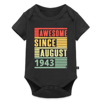 Awesome Since Août 1943 Cadeau anniversaire - Body à manches courtes Premium Bébé - noir - Devant