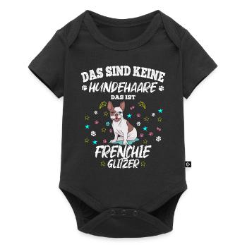 Das sind keine Hundehaare das ist Frenchie Glitzer - Baby Premium Kurzarmbody - Schwarz - Vorne