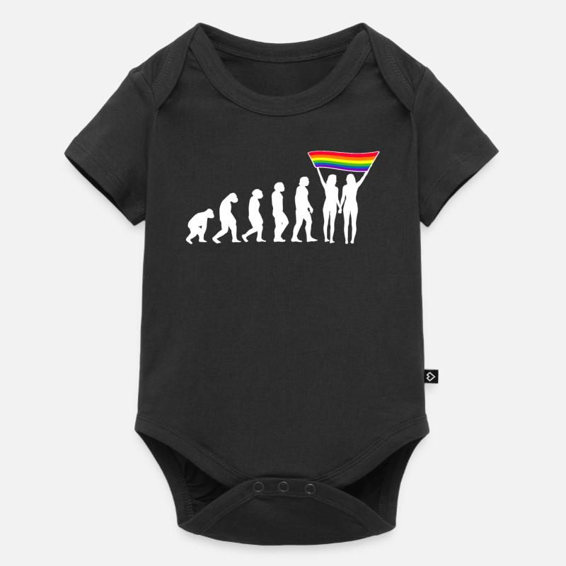 LGBTQ Evolution lesbienne pride lesbiennes drapeau - Body à manches courtes Premium Bébé - noir