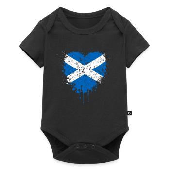 L’Ecosse drapeau coeur - Body à manches courtes Premium Bébé - noir - Devant