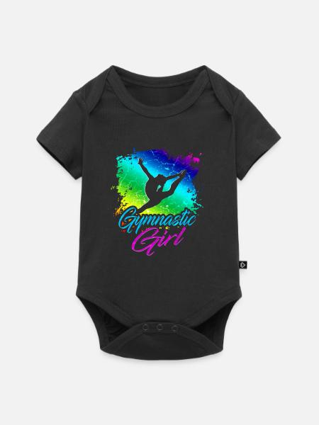 Gymnastik Mädchen - Baby Premium Kurzarmbody - Schwarz