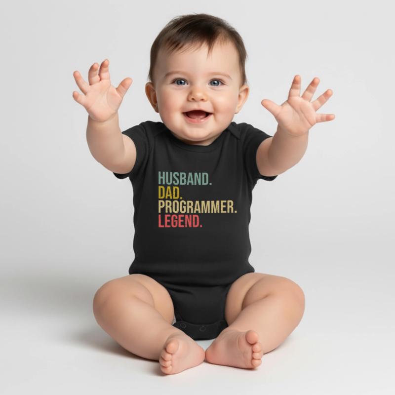 Husband Dad Programmer Legend Fathers Day Program Baby Premium short-sleeve bodysuit