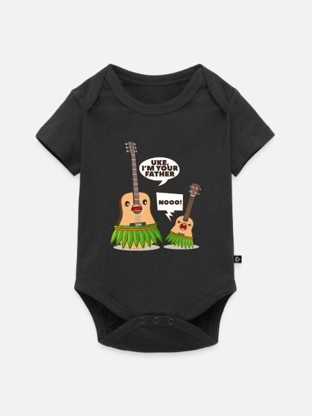 Gitarre Witze & lustige Ukulele für Musikliebhaber - Baby Premium Kurzarmbody - Schwarz