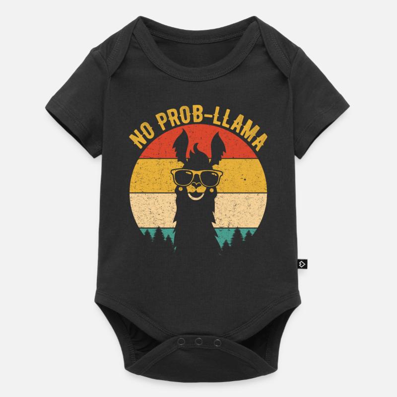 vintage no prob llama - Body à manches courtes Premium Bébé - noir