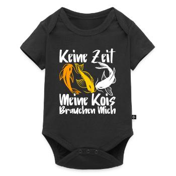 Koi Karpfen Fisch Teich Geschenk - Baby Premium Kurzarmbody - Schwarz - Vorne