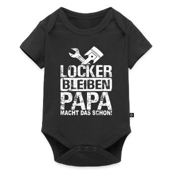 Locker bleiben Papa macht das schon - Allrounder - Baby Premium Kurzarmbody - Schwarz - Vorne