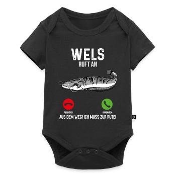 Wels Angeln - Baby Premium Kurzarmbody - Schwarz - Vorne
