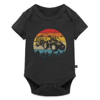 tractor - Baby Premium short-sleeve bodysuit - black - Front