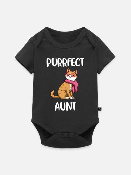 Purrfect Aunt Tante Geschenk - Baby Premium Kurzarmbody - Schwarz