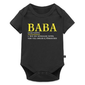 Baba Geschenk | Lustiges Vatertag Sprüche Geschenk - Baby Premium Kurzarmbody - Schwarz - Vorne