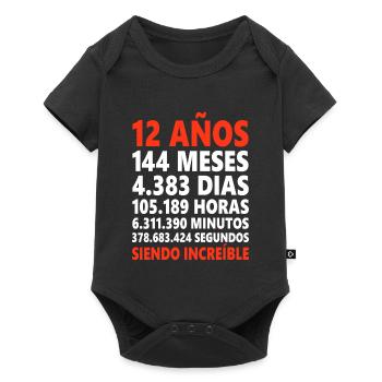 12. Geburtstag 12 Jahre Spanier Spanien Spruch - Baby Premium Kurzarmbody - Schwarz - Vorne