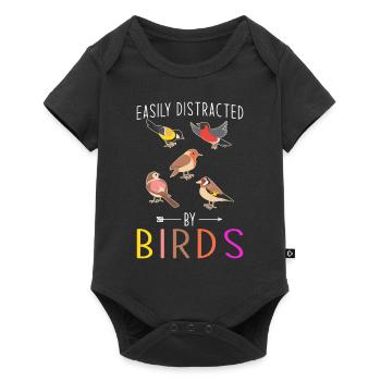 Vogel Vogelkundler Geschenk - Baby Premium Kurzarmbody - Schwarz - Vorne