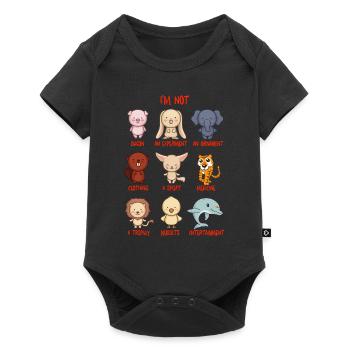 Tierschutz - Baby Premium Kurzarmbody - Schwarz - Vorne