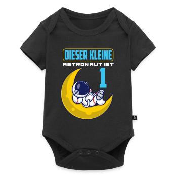 1. Geburtstag 1 Jahr Astronaut Weltraum Party - Baby Premium Kurzarmbody - Schwarz - Vorne