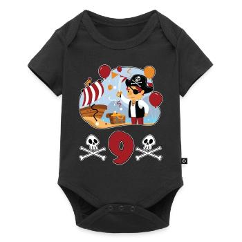 9 ans fun anniversaire enfant enfant - Body à manches courtes Premium Bébé - noir - Devant