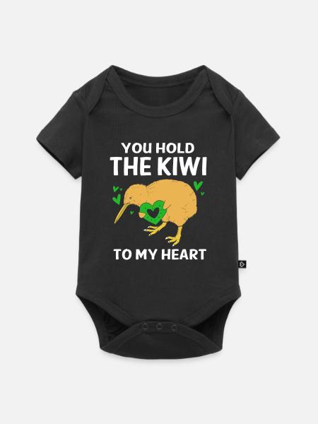kiwi-vogel Kiwi Vogel - Baby Premium Kurzarmbody - Schwarz