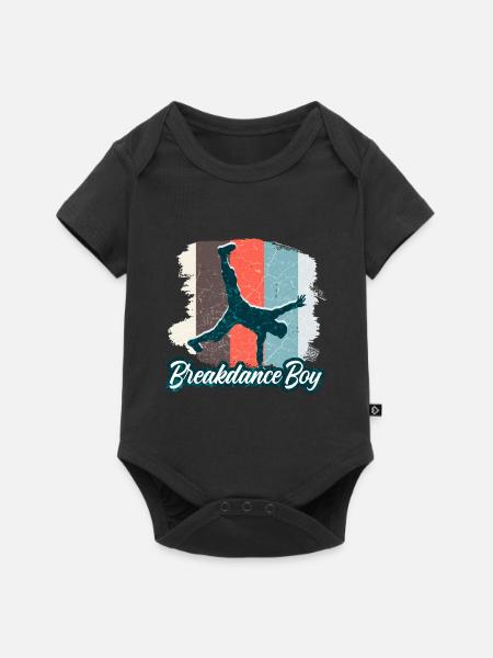 Breakdance Junge Tänzer Breakdancing - Baby Premium Kurzarmbody - Schwarz