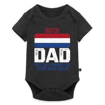 Dutch Dad Netherlands flag design for the - Baby Premium short-sleeve bodysuit - black - Front